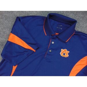 Auburn Tigers Polo Shirt Mens Large Blue Orange‎ Colorblock PGA Tour Golf